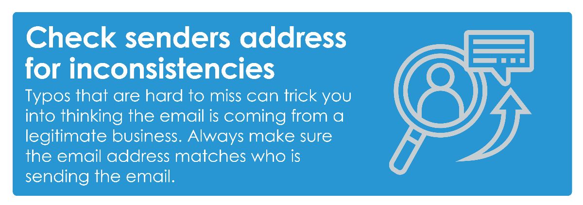 check senders address for inconsistencies check senders address for inconsistencies